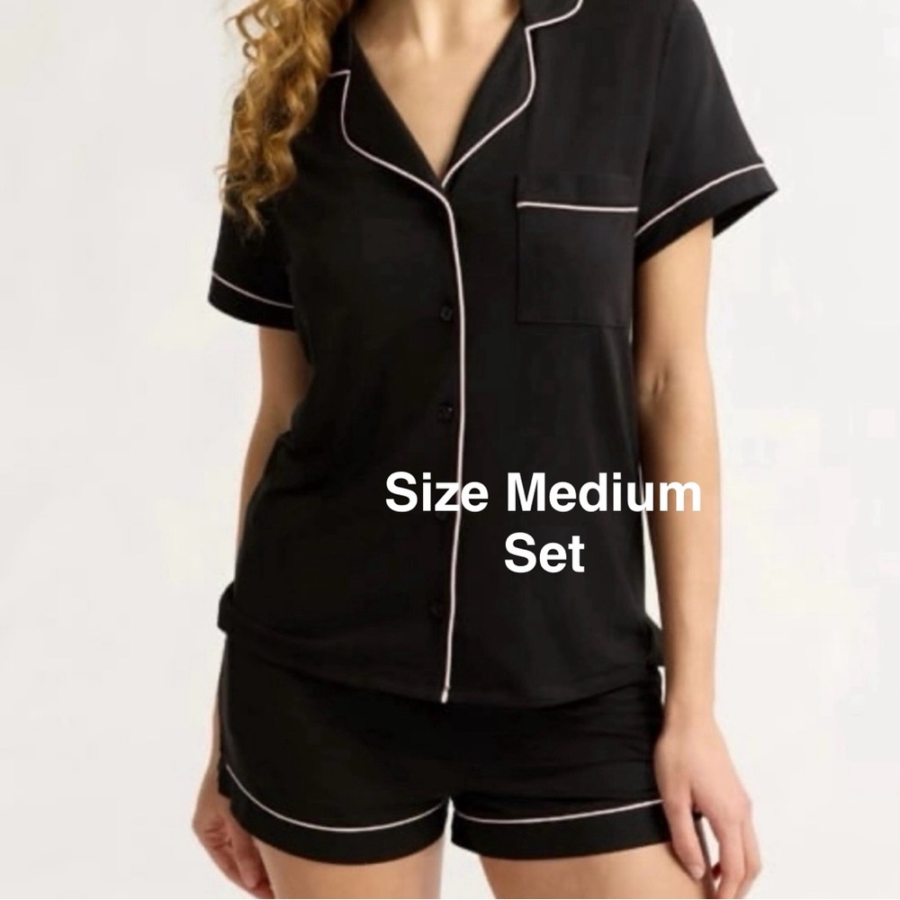 Joypsun Women's Dreamy Soft Collection Notch Collar Top and Shorts Pajama Set